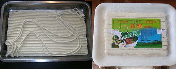 成型的拉條坯和拉面坯 成型的拉條坯和拉面坯